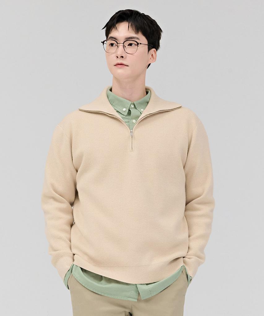 CHASECULT Men'S Half-Zip Sweater - Beige