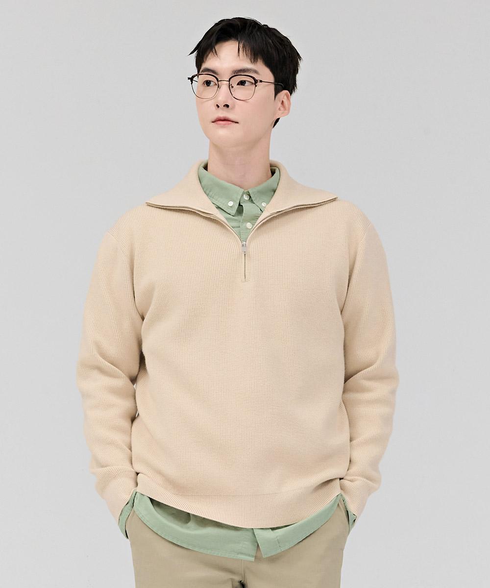 Chase Cult Men S Half-Zip Sweater - Beige Beige/95