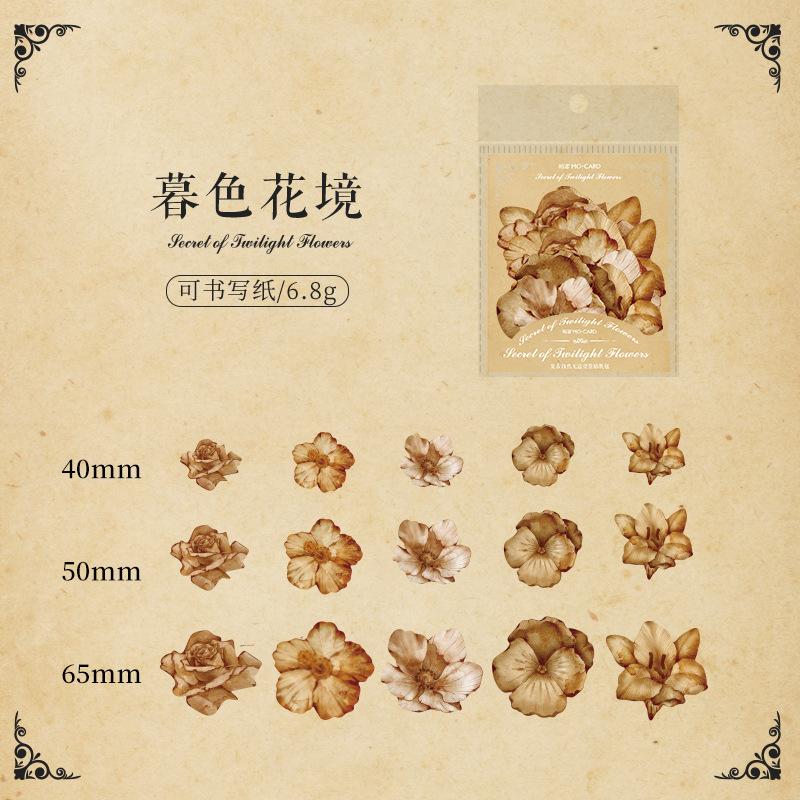 15-Sheet Retro Brown Plant Leaf Specimen Stickers, Decorative for Journal Collage & DIY Crafts