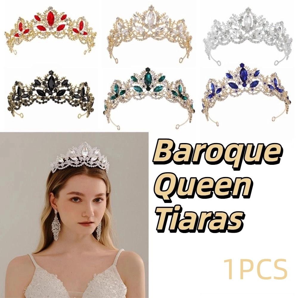 Sparkling Bridal Princess Crown Elegant Wedding Head Wear Baroque Queen Tiaras  Photography Props