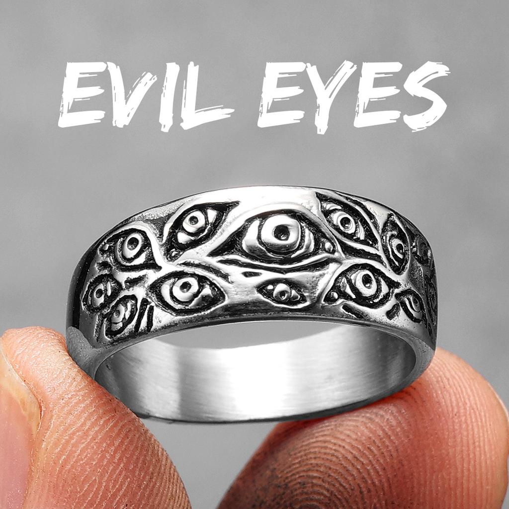 Inel pentru bărbați Ochi Multi Diavol Oțel Inoxidabil Punk Vintage Designer Lucruri Cool Accesorii Bijuterii de Modă Pentru Femei Cadou