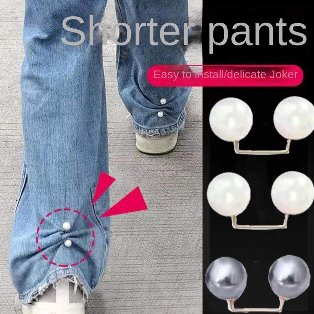 6Pcs Adjustable Pearl Brooch Detachable Waist Clip Elegant Waist Buckle Button  Women