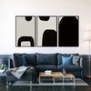Minimalistický černý šedý obraz Canvas Print Severský nástěnný umělecký plakát Abstraktní estetický obrázek pro obývací pokoj Domácí dekorace Cuadros