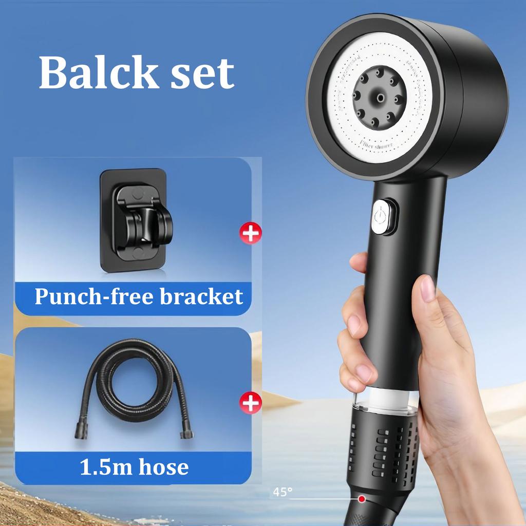 4 Modes High Quality New Pressurized Shower Head Filter Water Saving Durable Anti-blocking Universal Shower Set