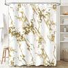 Luxurious Gold Marble Shower Curtain White Metallic Bathroom Decor for Home Improvement Projects Water-Resistant Bath Liner with