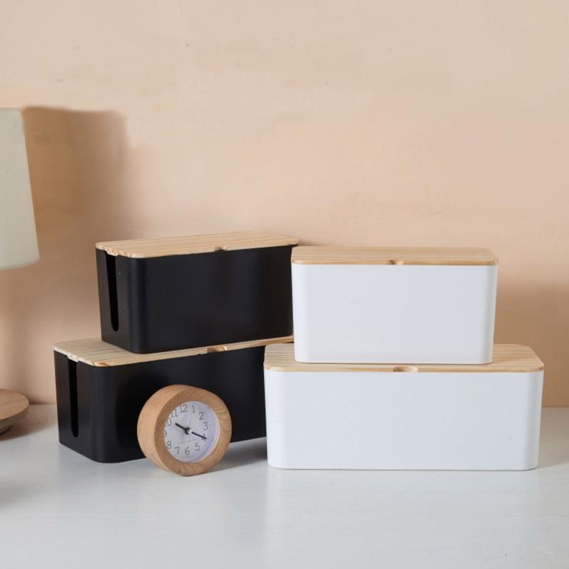 Elegant Cord Management Container Large Capacity Socket Organizer Power Strips Cables Storage Solution for Home Desk