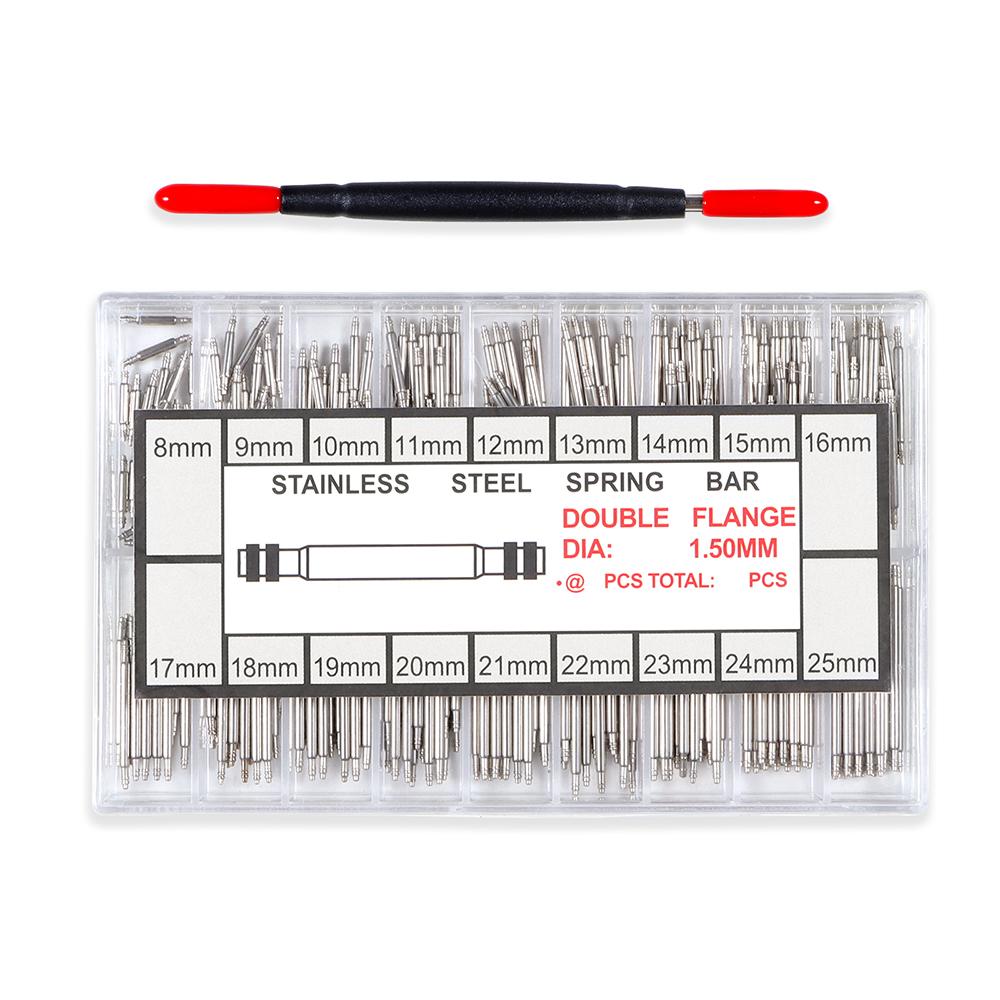 

270pcs/set Strainless Steel Spring Bars Dia 1.8mm 1.5mm Length 8mm-25mm Watchband Strap Belt Watch Repair Tools 360pcs/set Pin
