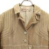 Marni Genuine Leather Leather Coat 42 Beige Women Used