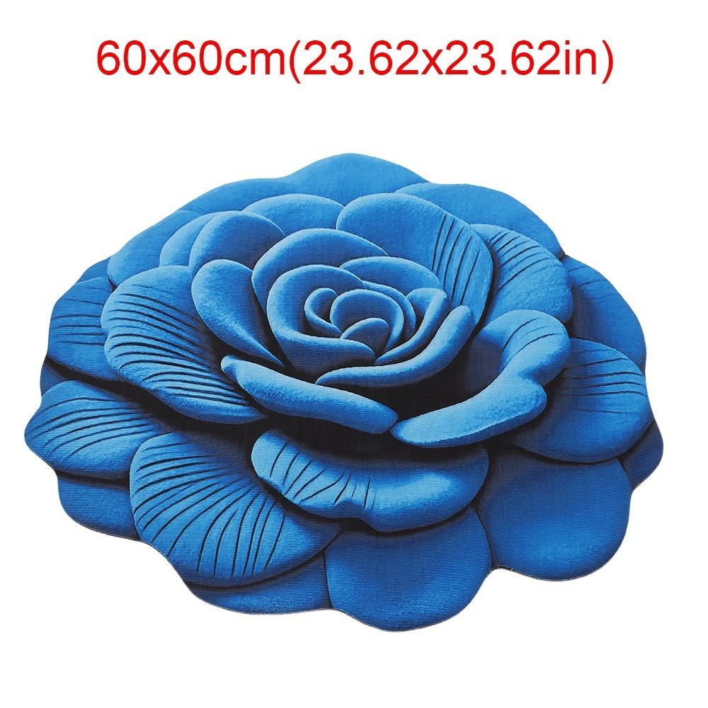 Special-shaped Flower Carpet Soft Non-slip Bathroom Floor Mat Absorbent 60x60cm/100x100cm Peony Floor Mat