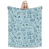 Retro Vintage Art Cute Dogs Blanket Quality Soft Warm  Throw Blanket Autumn Kids Couch Chair Sofa Bed Fashion Bedspread