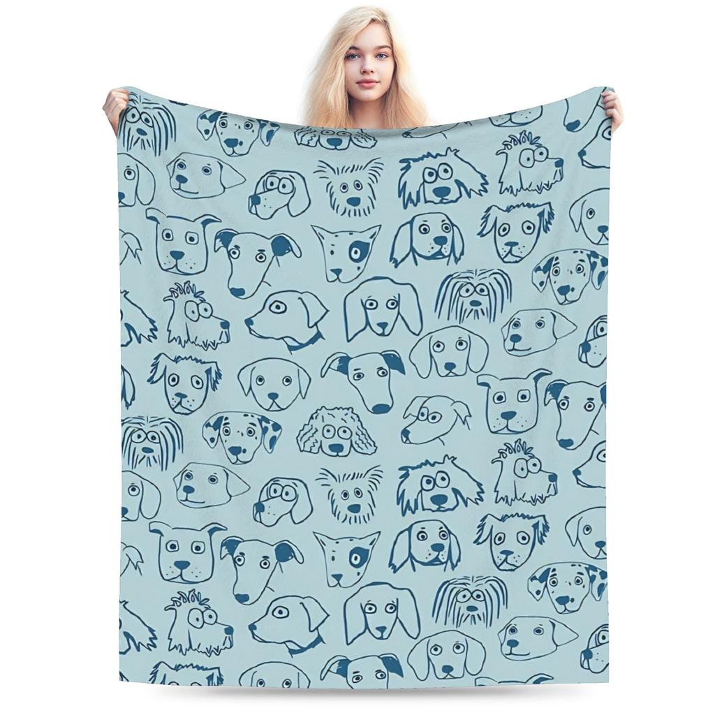 Retro Vintage Art Cute Dogs Blanket Quality Soft Warm  Throw Blanket Autumn Kids Couch Chair Sofa Bed Fashion Bedspread