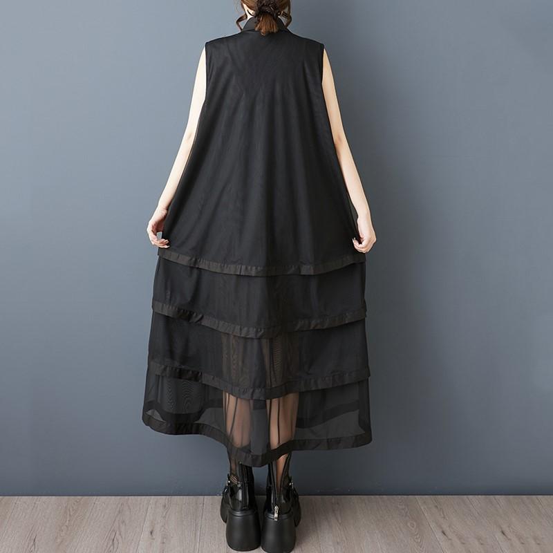 sleeveless Plus size mesh vintage new in dresses for women casual loose long summer shirt dress