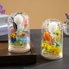Eternal Flower Glass Cover Green Plant Dried Flower Ornament Creative Holiday Gift Finished Real Flower Led Lampshade