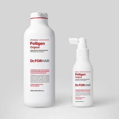 No.1 Hair Loss Relief and Scalp Strengthening Folligen Original Shampoo 500ml + Folligen Tonic 120ml