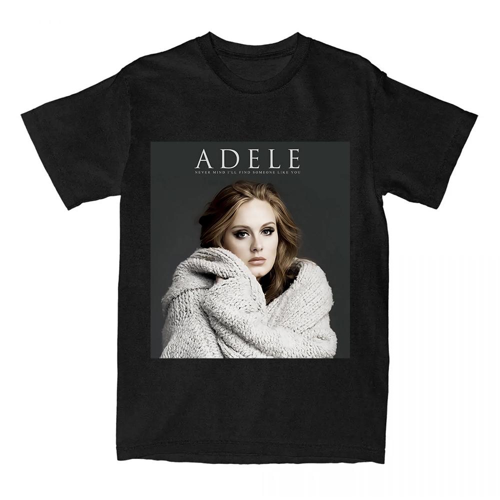 

Adele Adkins T-shirts Summer Cotton Short Sleeve T Shirt Round Neck Graphic Printing Fashion TOP XS чёрный