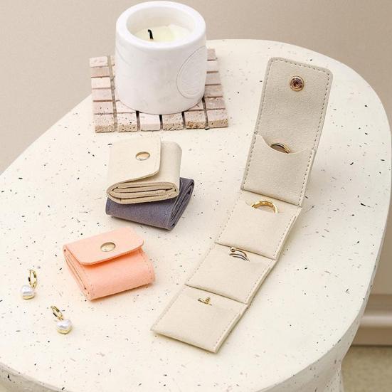 1/2/3 stk Mini Reise Smykkeveske Fløyel Interiør Multi-rom Design Smykkeorganisatorer Bærbar Brettbar Reise Smykkeetui