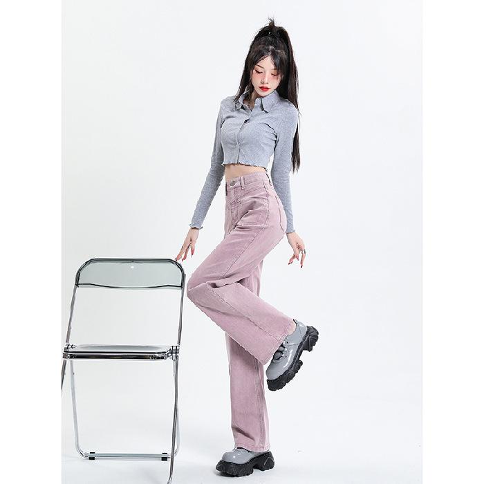 Jeans for Women In Autumn New Style Straight High Waist Loose Slim Floor Trousers for Women In Autumn