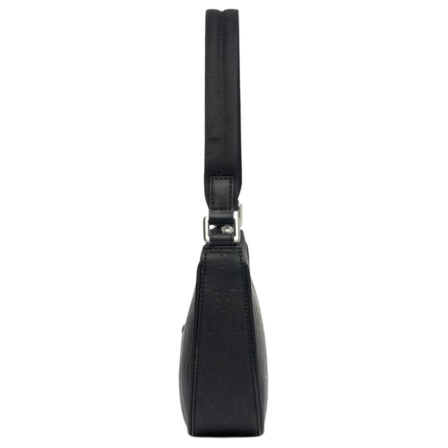 New MLB Monogram Collection Artificial Leather Shoulder Bag Dumpling Bag Shoulder Bags Unisex Black Gold 3ABQS022N-50BKS