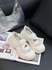 High-end fashion mesh thick-soled hollow little white shoes women's 2025 summer versatile casual board shoes Velcro light