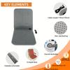 3-Level Adjustable Temperature USB Portable Heating Seat Cushion | Gray Oxford Fabric Material for Outdoor Heated Chair and Back Support Pad