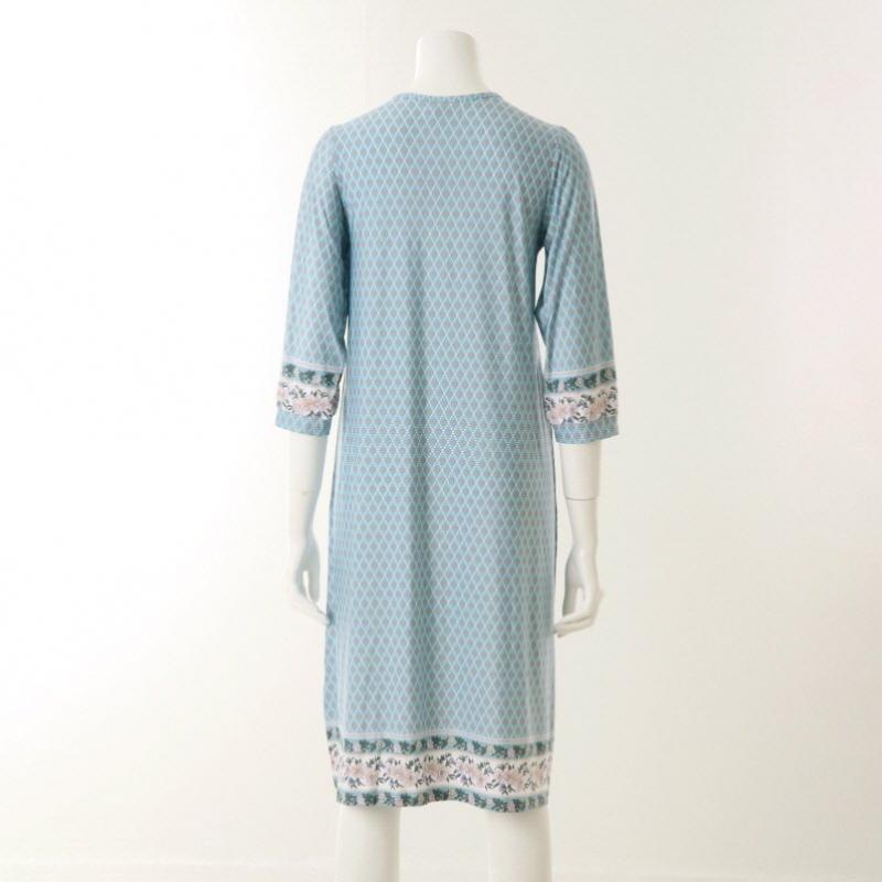 Wrinkle Free Border Floral Print Polyspan Dress Vev3922l