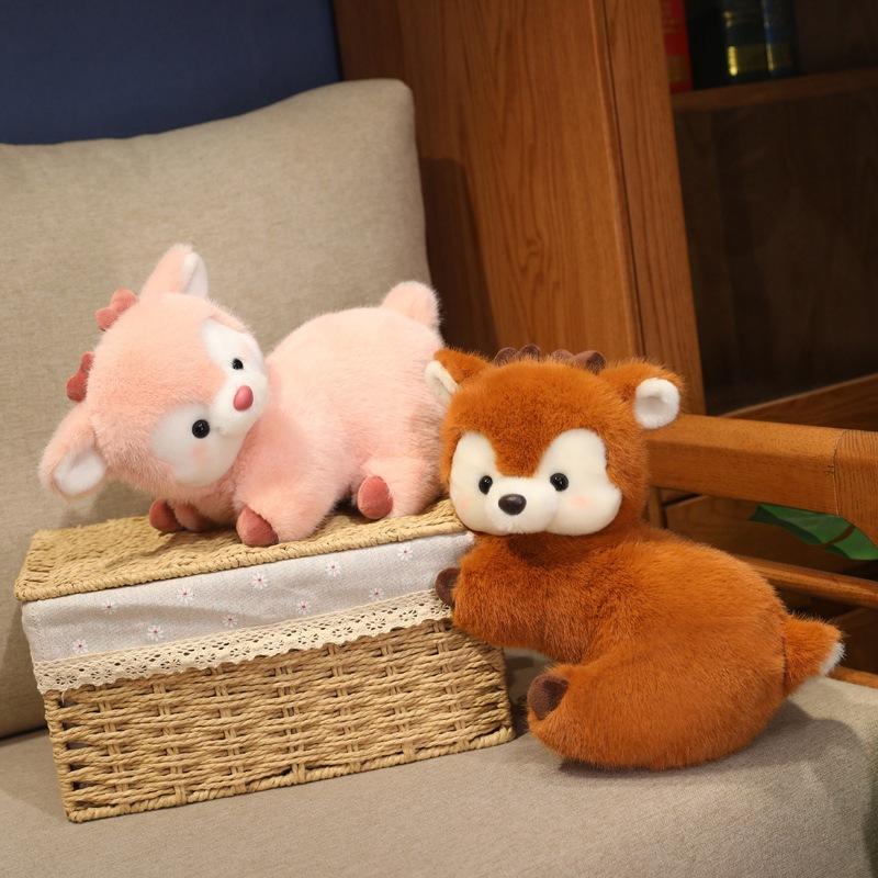 Papa Little Deer Simulation Doll Pleasant Companion Doll Plush Animal Position Doll Children's Gift Ornaments