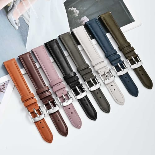 BISONSTRAP 14mm Leather Watch Band, Genuine Leather, Vintage Replacement Band for Smartwatches and Watches, for Women