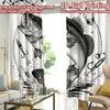 2D FLAT PRINTING 2pcs Curtains (Without Rod) Jumping Bass Illustration Light Filtering Popular Curtains Polyester Easy Install