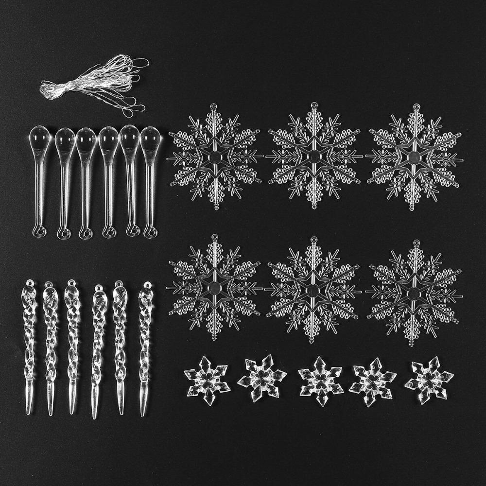 24pcs Clear Christmas Tree Hanging Ornament Acrylic Christmas Tree Decoration  Navidad