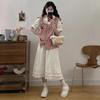 Plus Size Summer Two-Piece Set: Doll Collar Top and Slimming Skirt