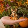 Lighted Vintage Patchwork Ghost LED Light Ghost with Pumpkin Lantern Halloween Decor Vintage