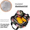 Skull Insulated Lunch Bag Halloween Horror Skeleton Flowers Lunch Box Horror Lunch Tote Cooler Bags for Work School Picnic Beach