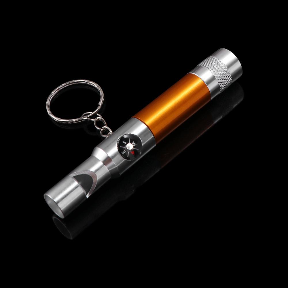 Quality Kit Climbing Light Keychain Hiking Tool Portable Outdoor Compass Flashlight 3-In-1 Whistle