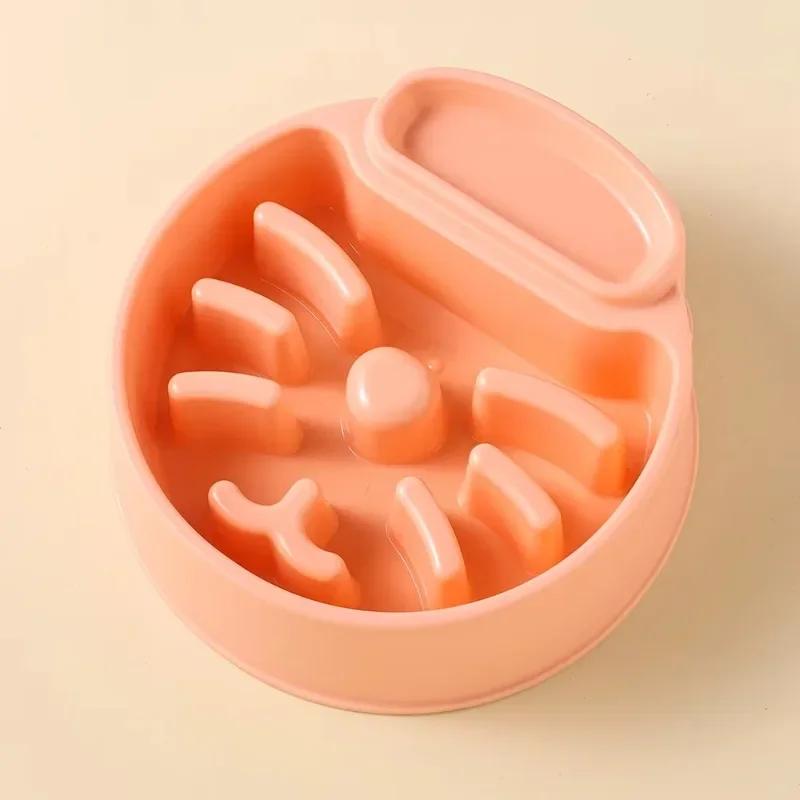Home Dog Eating Plate Anti Choking Feeder Plastic Pet Slow Food Bowl Anti Gulping Feeding Supplies for Dog Cat Dish
