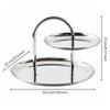 Stainless Steel Two-Level Serving Tray Elegant for Afternoon Tea