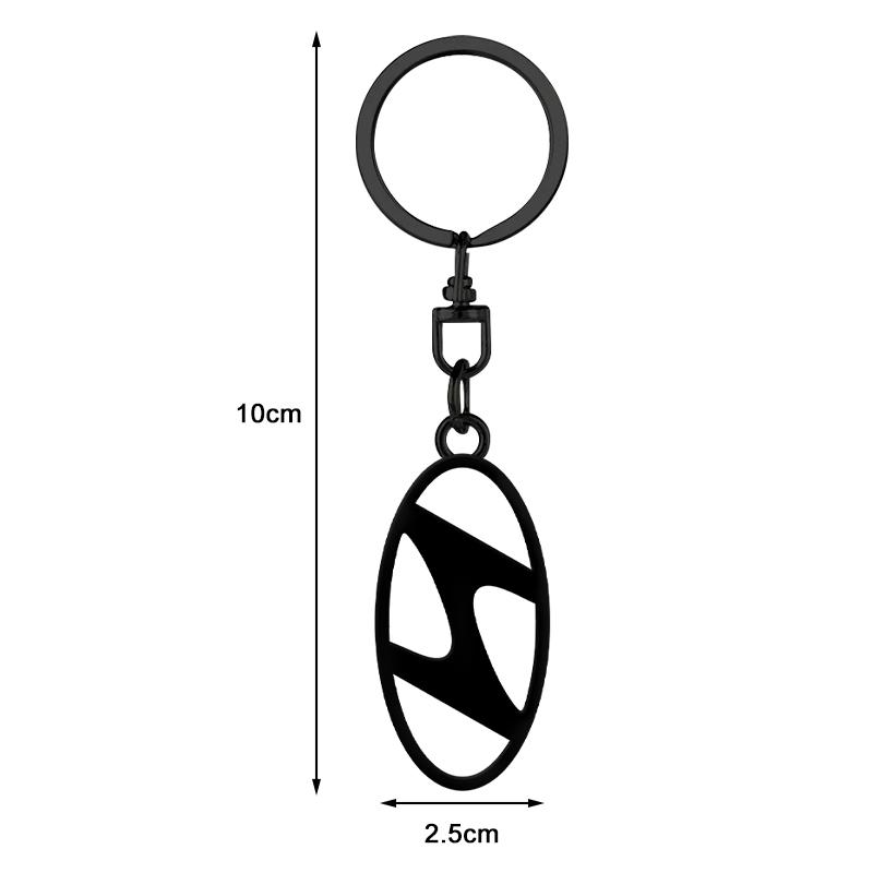1Pcs 3D Metal Car Badge Keychain Zinc Alloy Keyrings Auto Accessories For Hyundai Accent AMICA Aslan Azera DYNASTY Elantra Equus Galloper