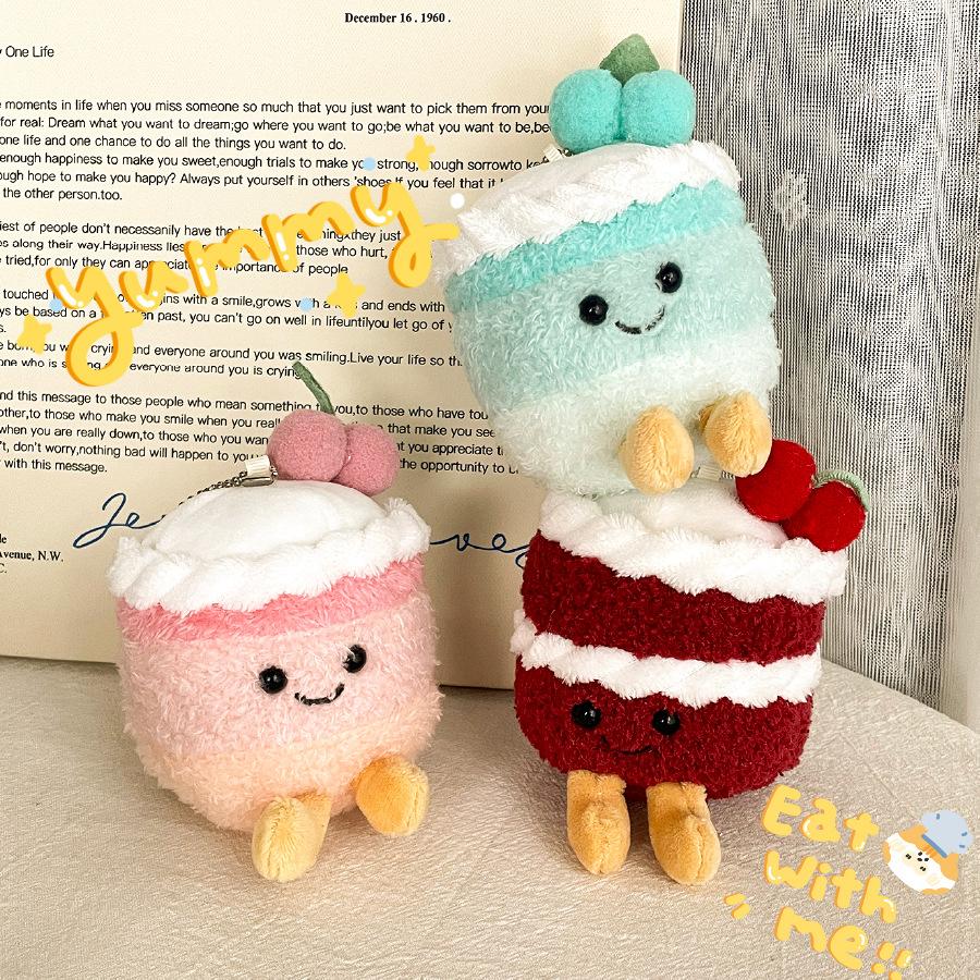 Cute Birthday Gift Simulation Cake Doll Fruit Series Dessert Cake Doll Bag Keychain Pendant