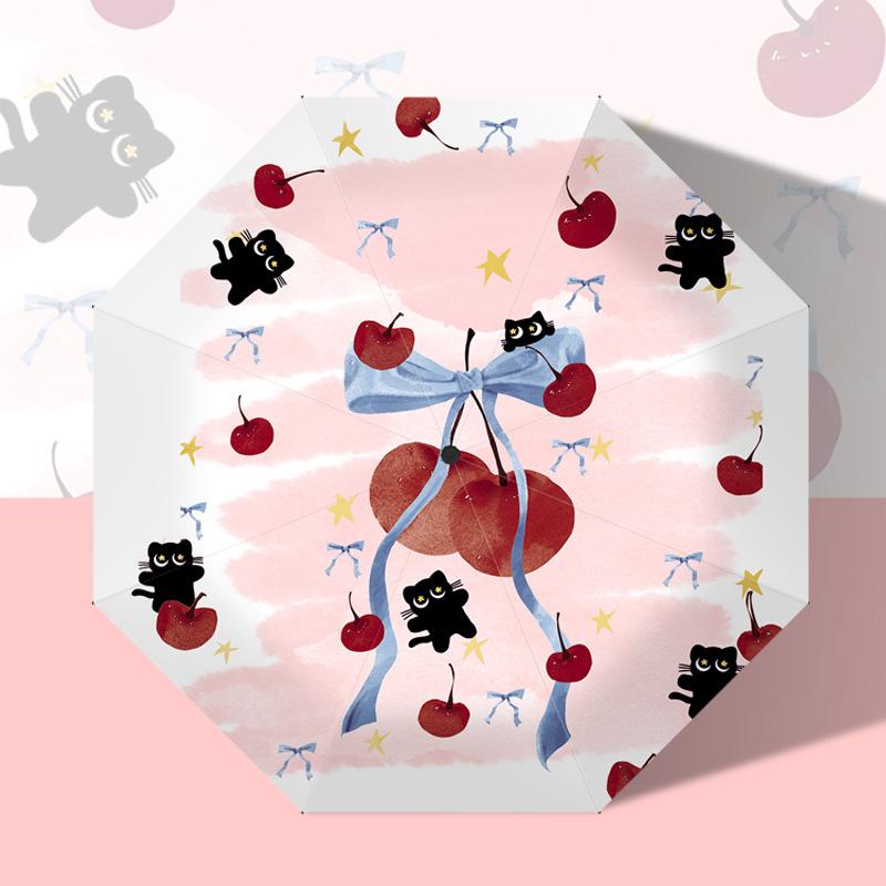 Fully automatic cartoon umbrella for women, cute for both sun and rain, sun and rain sun umbrella, custom logo