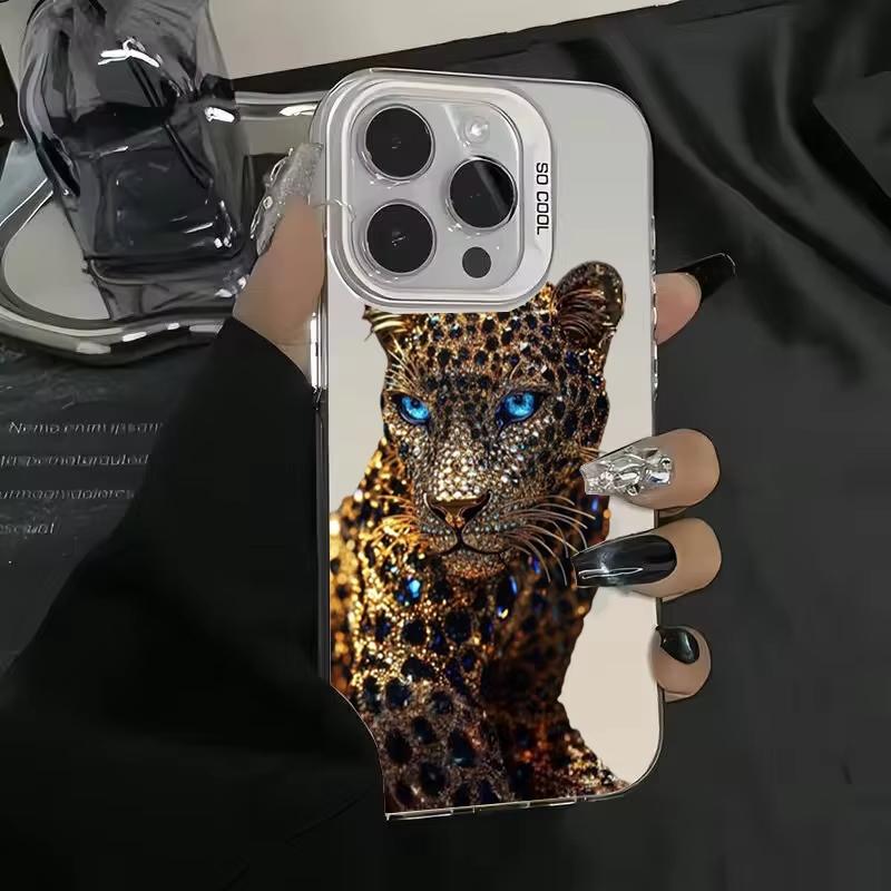 Gold And Slivery Leopard Print Phone Case For IPhone 17 Air 16 E 15 14 Plus 13 12 11 Pro Max Case Shockproof Silicone Back Cover