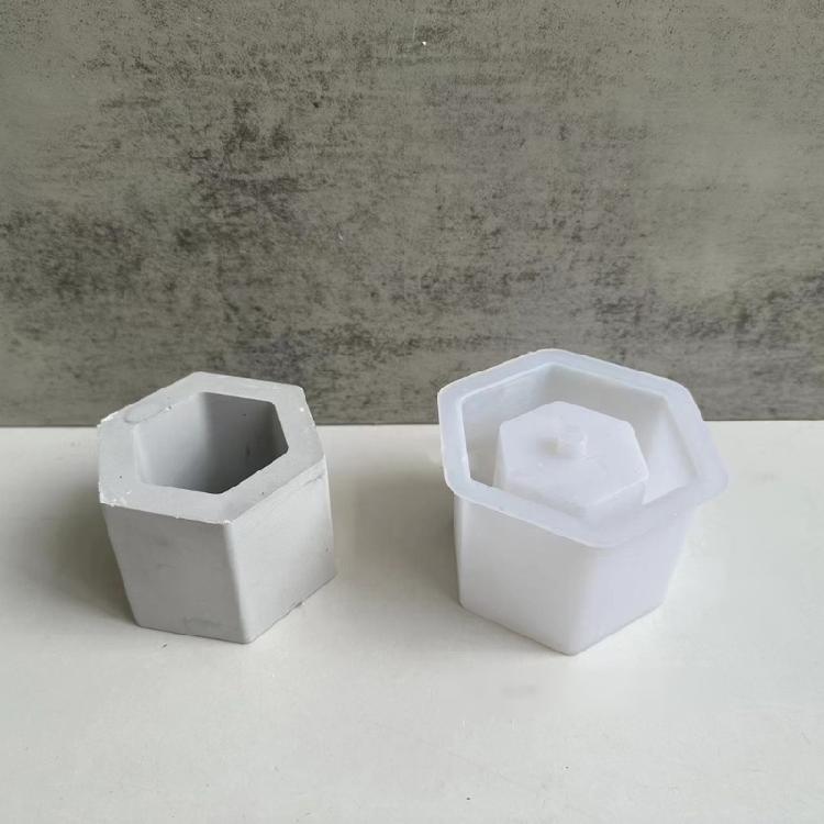 Flower Pots Silicone Molds DIY Hexagonals Succulents Planter with Hole Molds