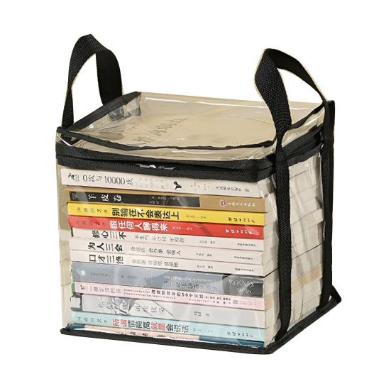 4PCS Clothes Storage Box, Transparent with Zipper Handles Design, Stackable Waterproof Storage Bin for Home Travel