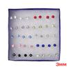 20 Paar/Set Damen Mädchen Strass Kristall Ohrstecker Ohrringe Gemischte Stile Runde Kleine Ohrringe Sets Party Schmuck Geschenk 2 3 4 5mm
