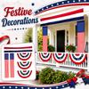 Outdoor Patriotic Decoration Set for Yard Includes One Banner Three Half Circle Flags and Two Door Couplets for Holiday Display