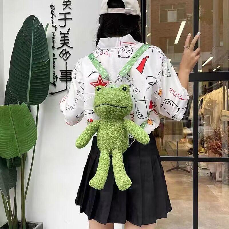 Xu Minghao brzydki uroczy śmieszny wdowi worek zielona żaba torba listonoszka pluszowa zabawka torba na ramię prezent urodzinowy
