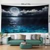 2D Night Sea Moonlight Backdrop Glowing Ocean Party Decoration Background