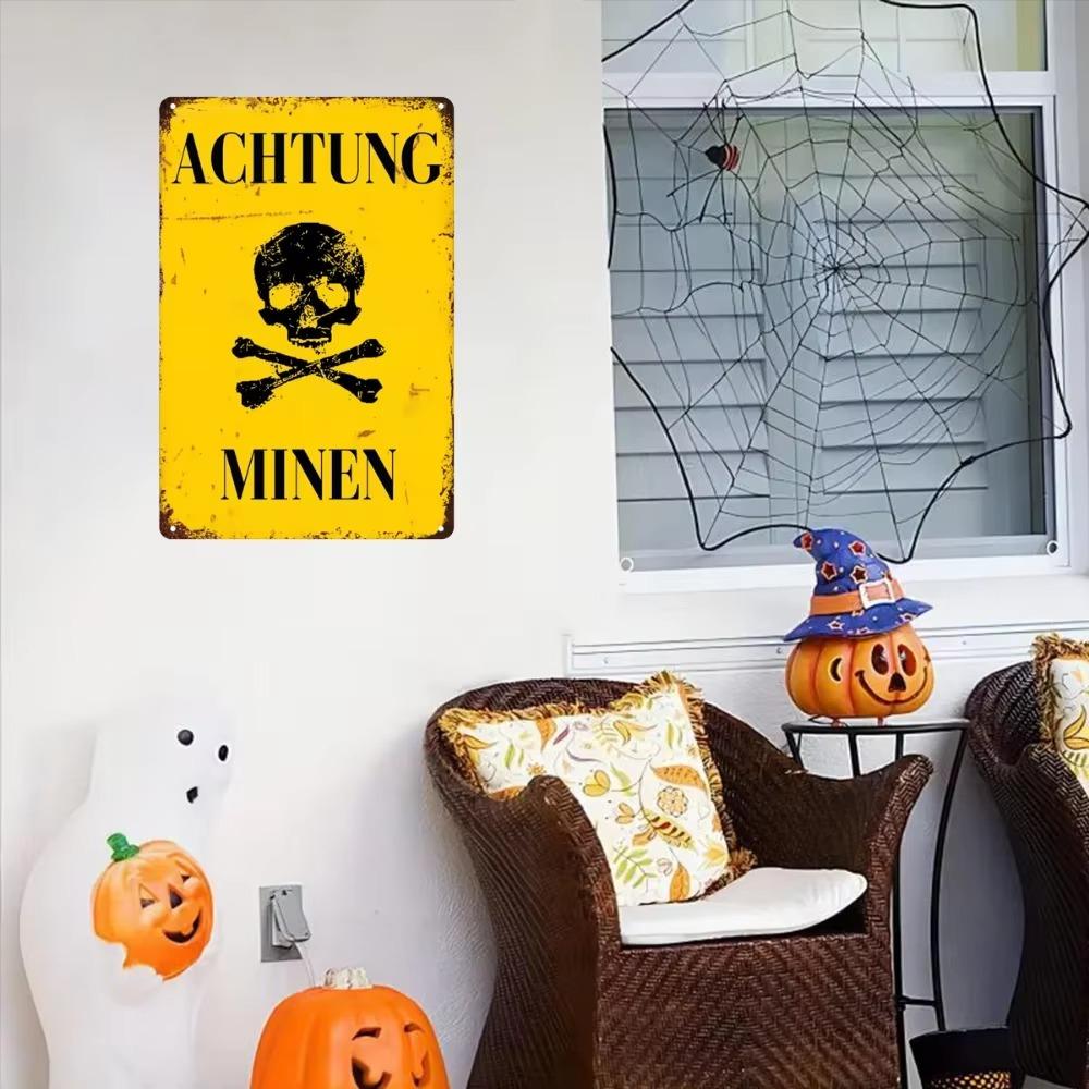 Durable Metal Signs Military Style Tin Warning Sign for Mines Ideal as Man Cave Plaques Poster for Yard Garage Wall Decoration