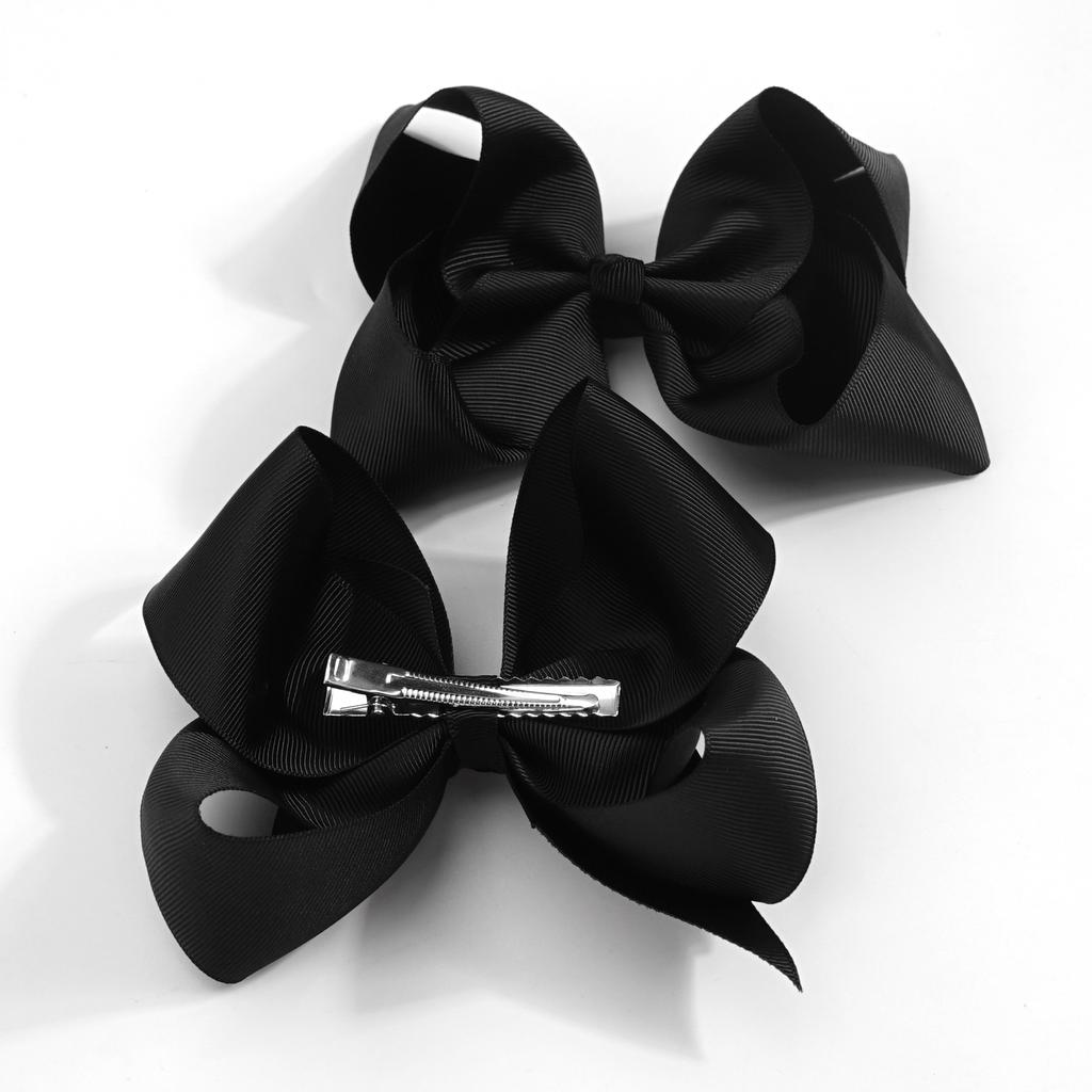 4Pcs/lot 6''Solid Color Grosgrain Ribbon Bows Hair Clips For Cute Girls Large Handmade Hairpins Barrettes Kids Hair Accessories