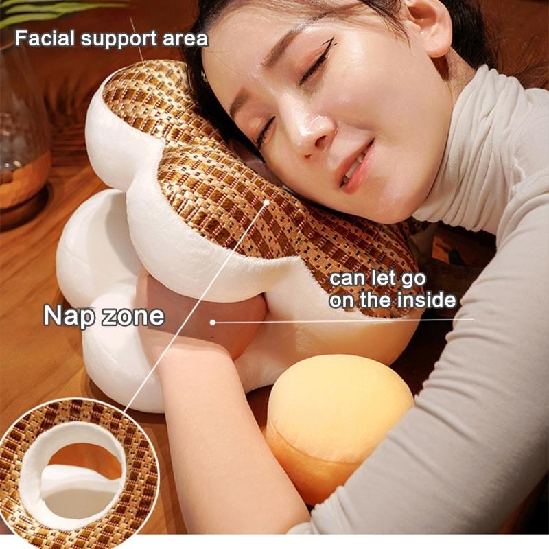 Comfortable Desk  Sleep Pillow Plush Flower Throw Pliiow for Office Workers and Students,Supportive Cushion