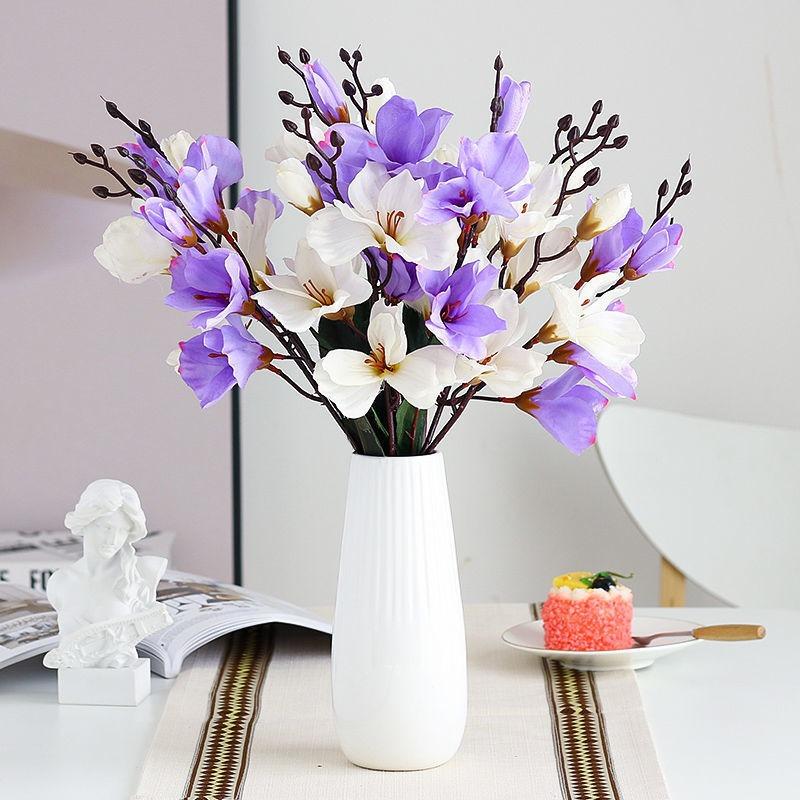 A Single 5-pronged 20-head Artificial Magnolia Flower Home Decoration Piece, Plastic Artificial Flower Shooting Prop