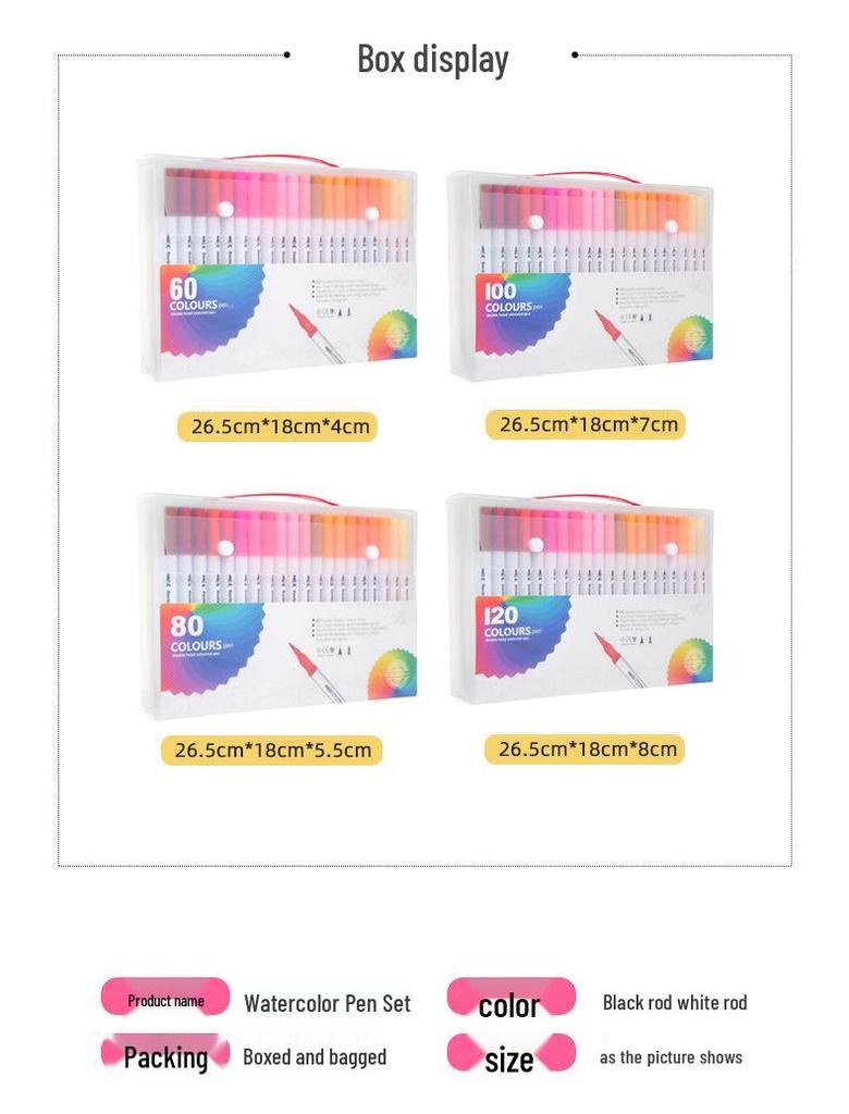 Doppelseitige waschbare wasserbasierte Marker, weiche Spitze, 48 oder 80 Farben für Kinderzeichnungen und zum Konturieren.